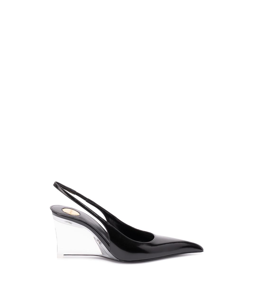 SAINT LAURENT Черные туфли из лакированной кожи, фото 1