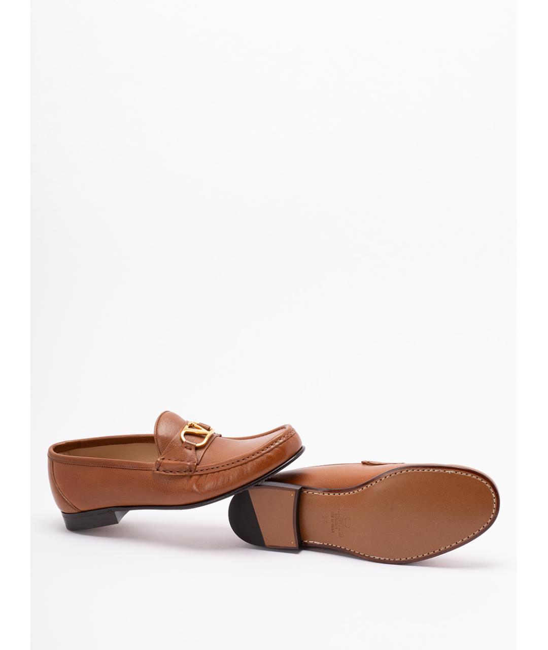 VALENTINO Коричневые кожаные лоферы, фото 4