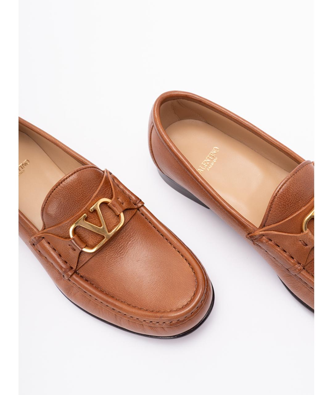 VALENTINO Коричневые кожаные лоферы, фото 5