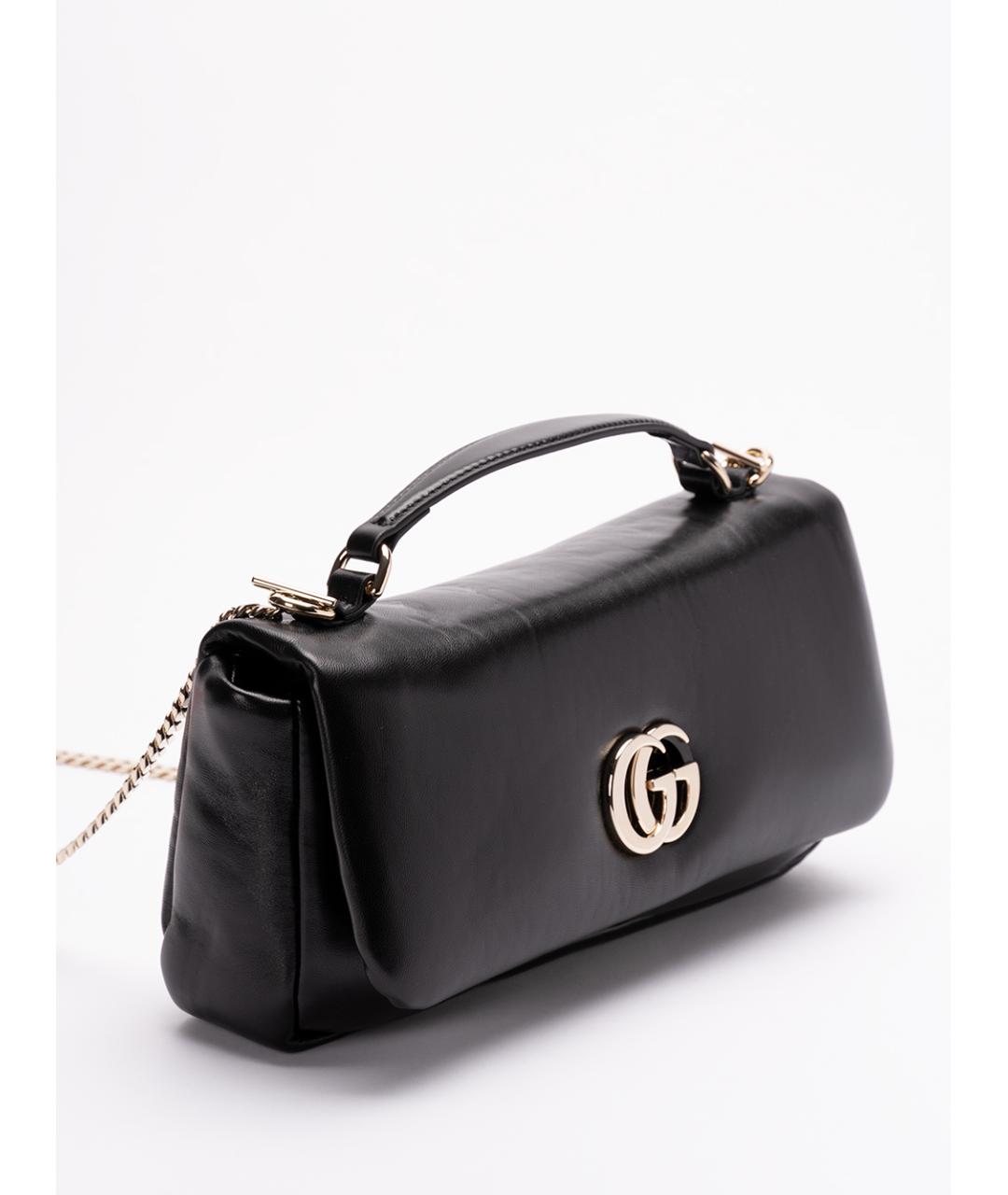 GUCCI Черная кожаная сумка с короткими ручками, фото 3