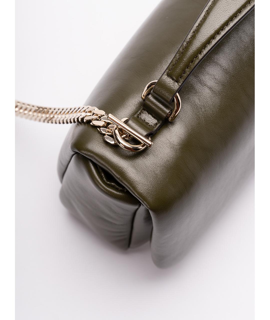 GUCCI Хаки кожаная сумка с короткими ручками, фото 4