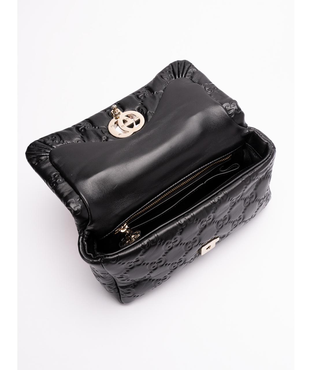 GUCCI Черная кожаная сумка с короткими ручками, фото 5