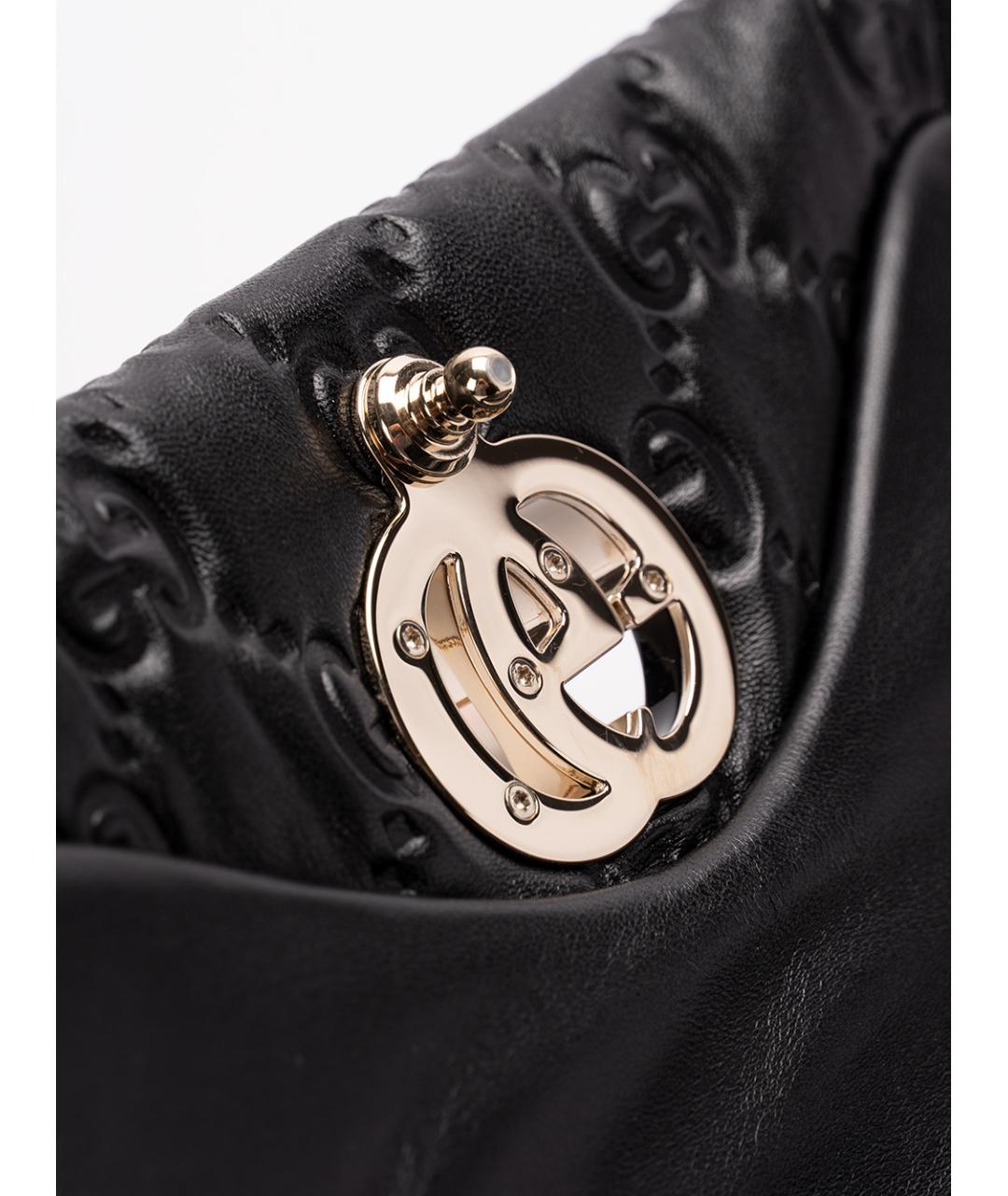 GUCCI Черная кожаная сумка с короткими ручками, фото 4