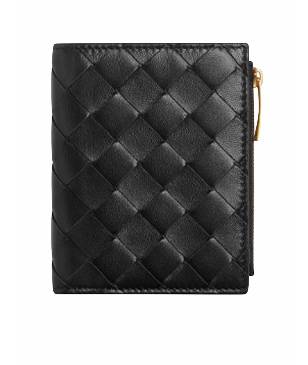 BOTTEGA VENETA Черный кожаный кошелек, фото 1