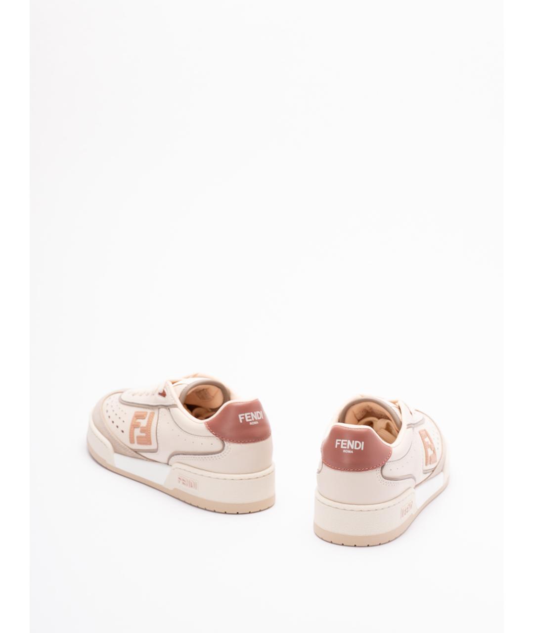 FENDI Розовые кожаные кеды, фото 3