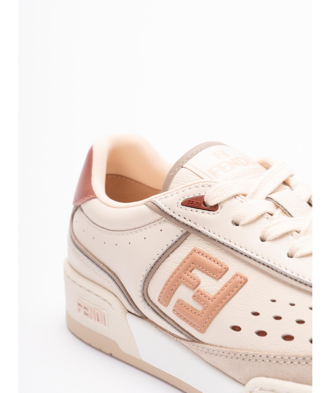FENDI Розовые кожаные кеды, фото 5