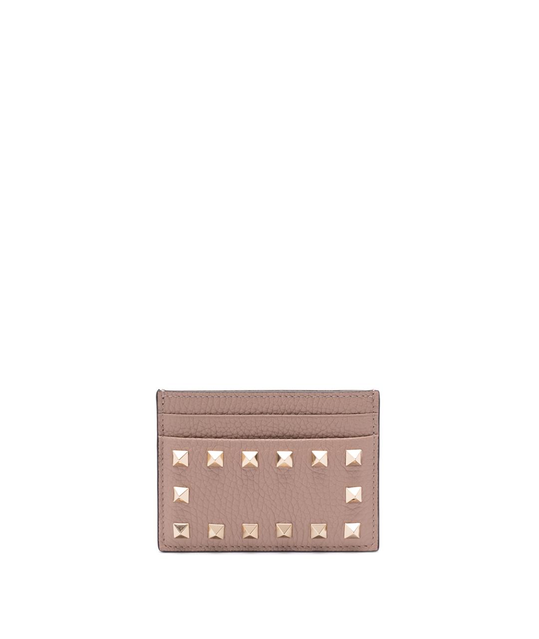 VALENTINO Розовый кожаный кардхолдер, фото 1