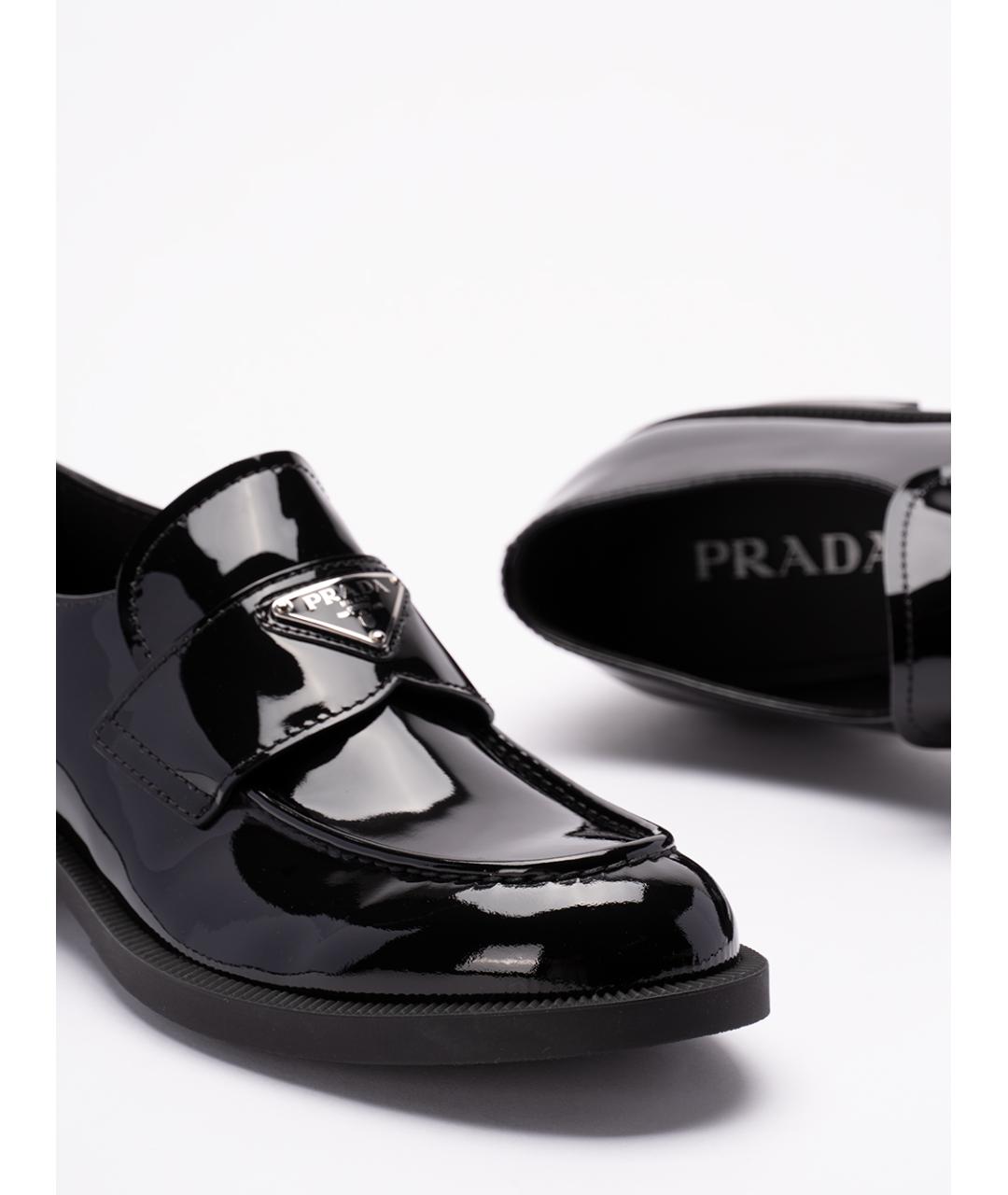 PRADA Черные лоферы из лакированной кожи, фото 5