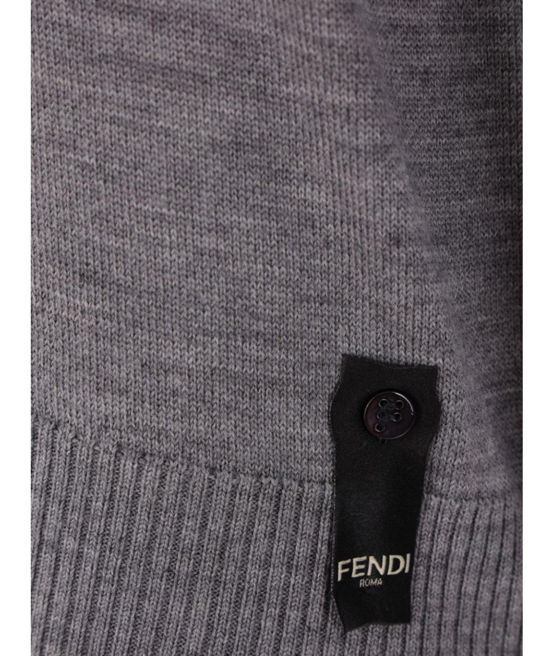 FENDI Серый шерстяной джемпер / свитер, фото 5