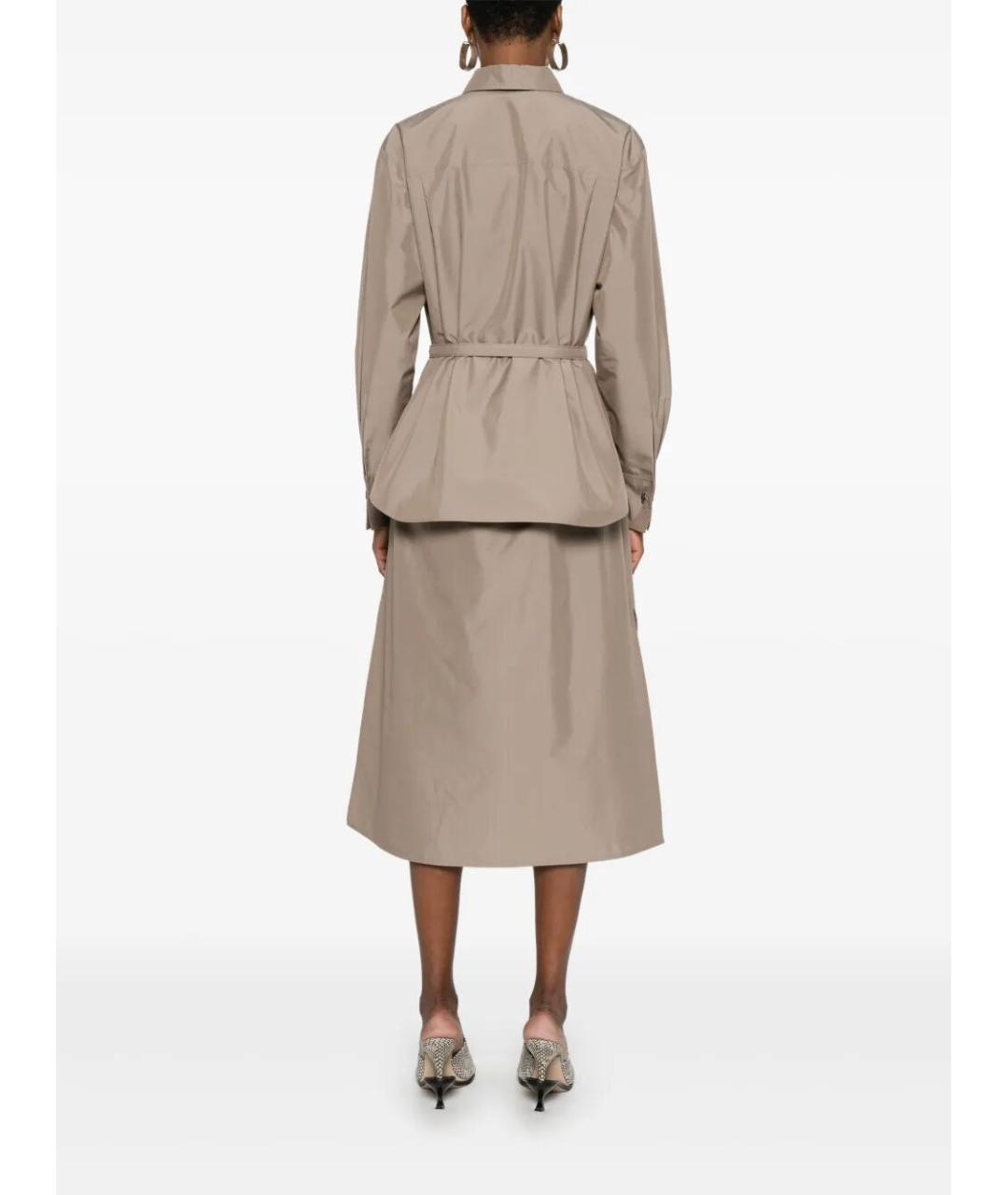 FENDI Бежевое хлопковое повседневное платье, фото 5