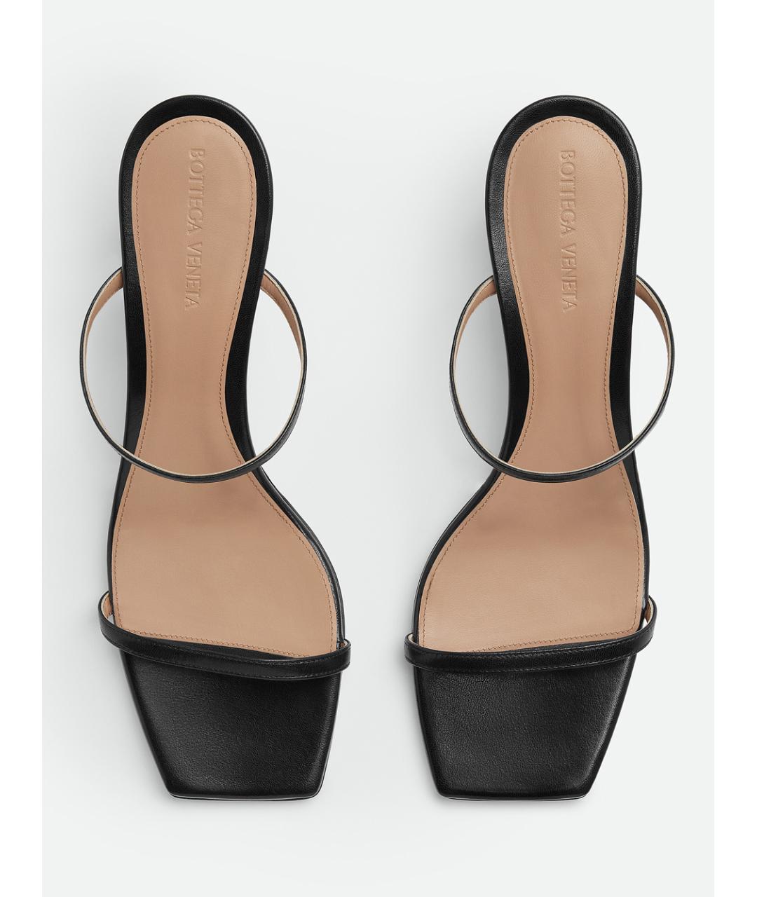 BOTTEGA VENETA Черные кожаные мюли, фото 4