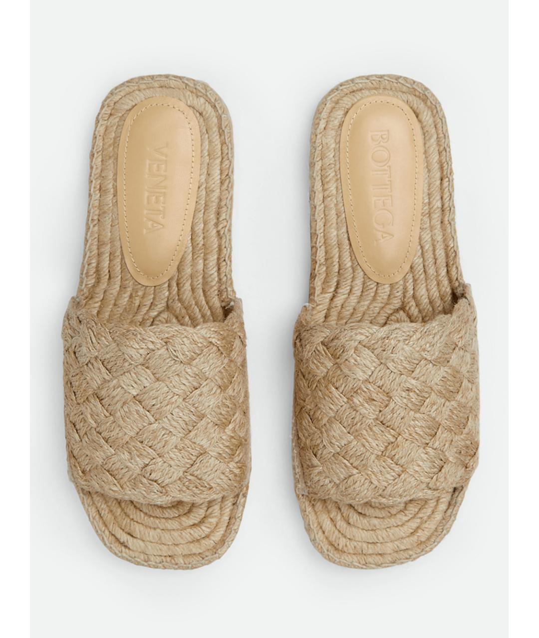 BOTTEGA VENETA Бежевые шлепанцы, фото 4