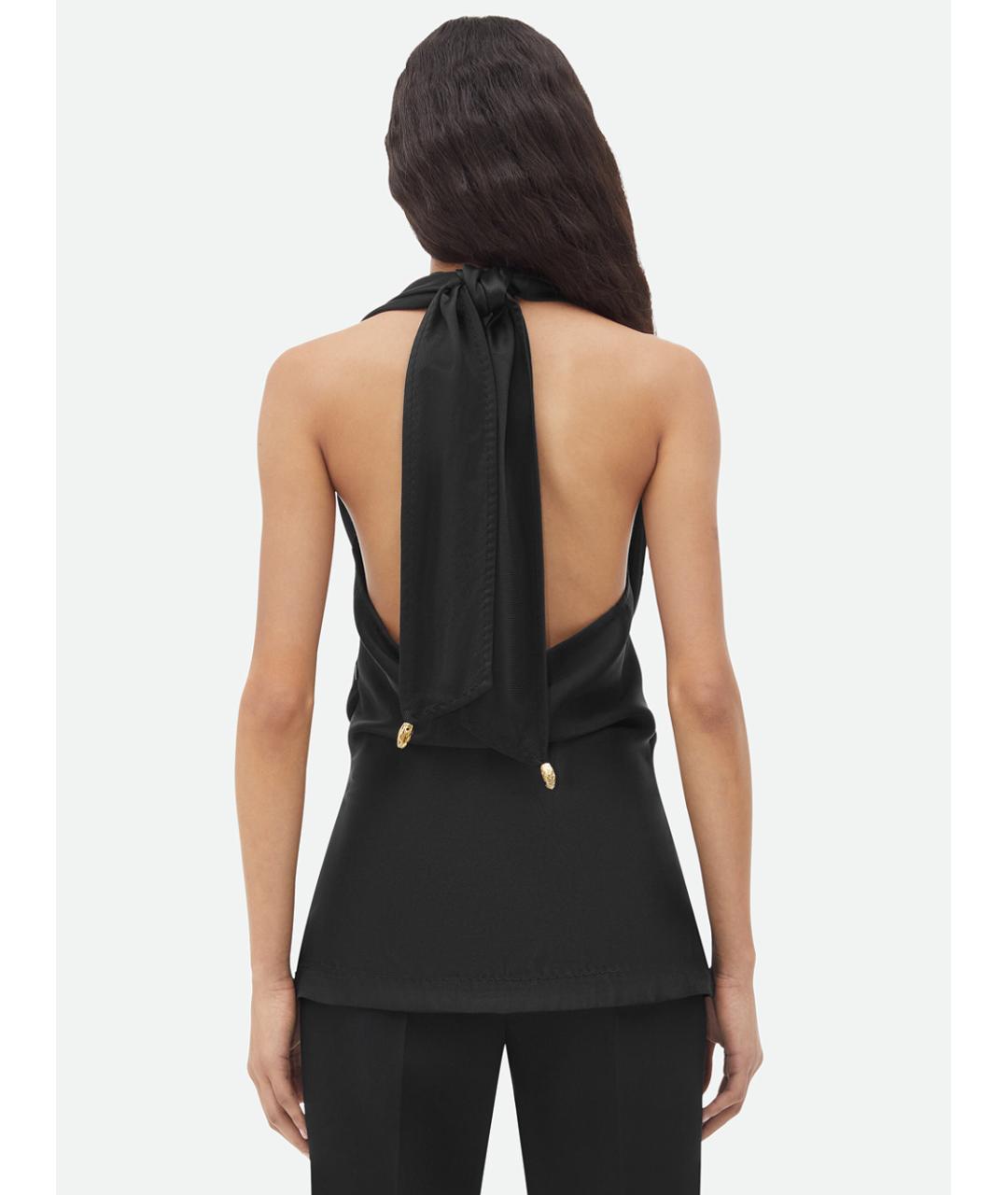 BOTTEGA VENETA Черная вискозная блузы, фото 4