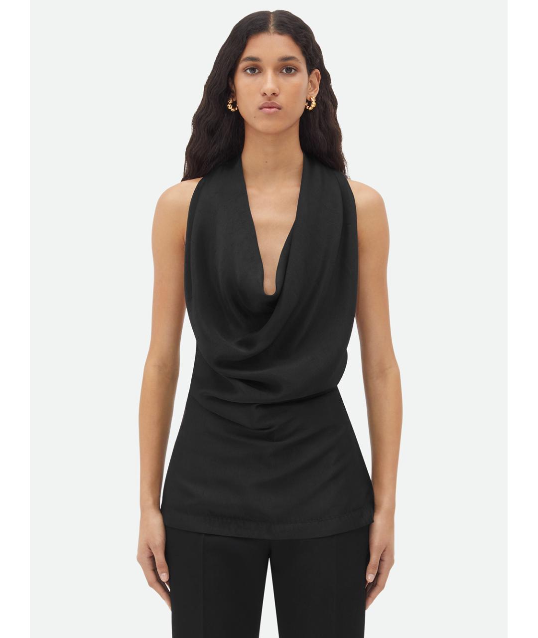BOTTEGA VENETA Черная вискозная блузы, фото 2