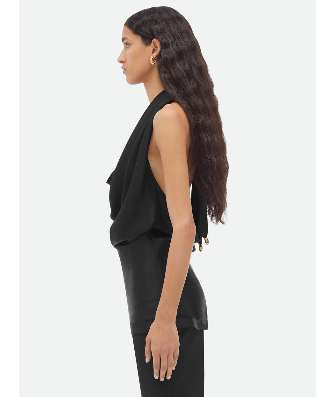 BOTTEGA VENETA Черная вискозная блузы, фото 3