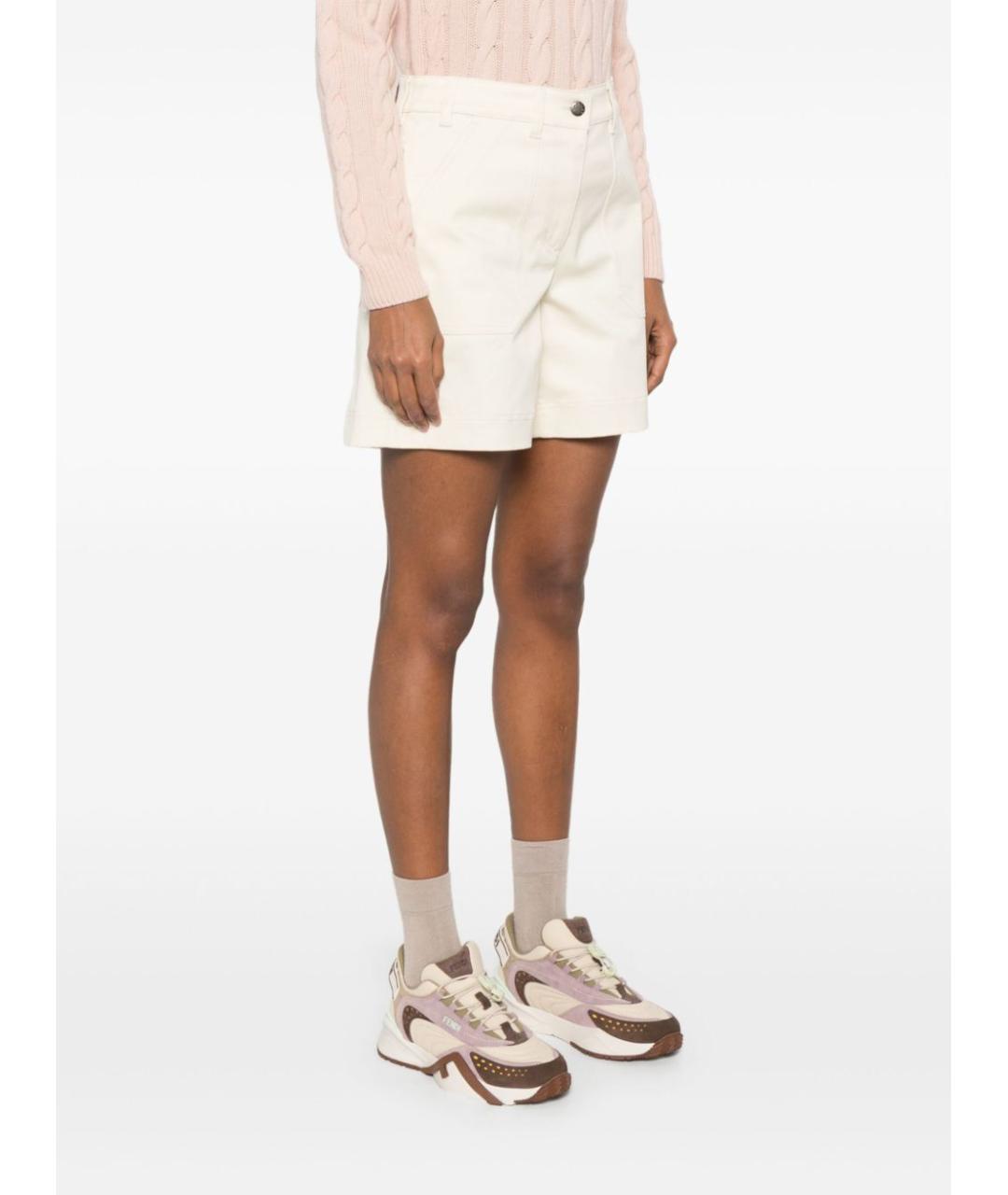 MONCLER Белые хлопко-эластановые шорты, фото 3
