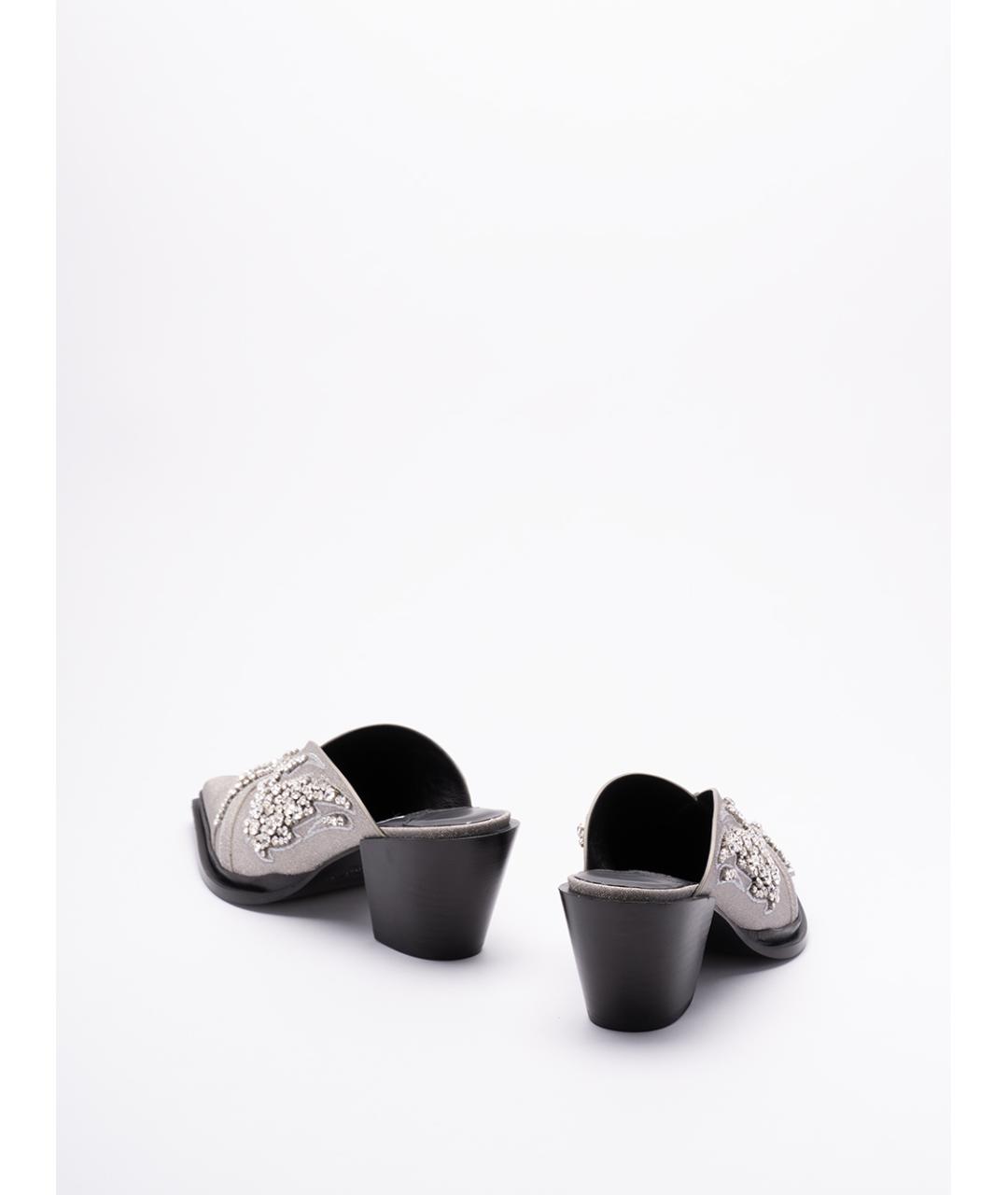JIMMY CHOO Серебряные мюли, фото 3