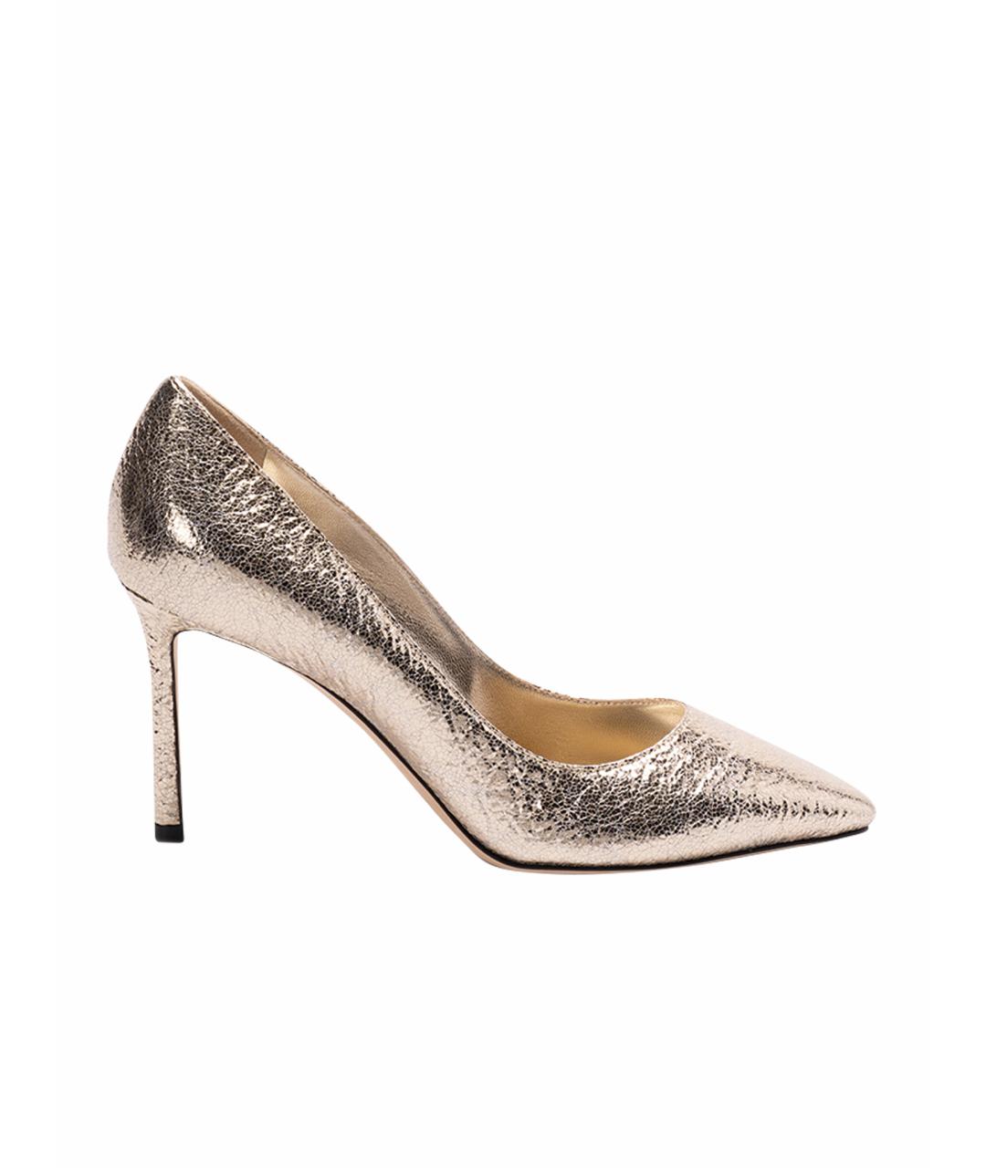 JIMMY CHOO Золотые кожаные туфли, фото 1
