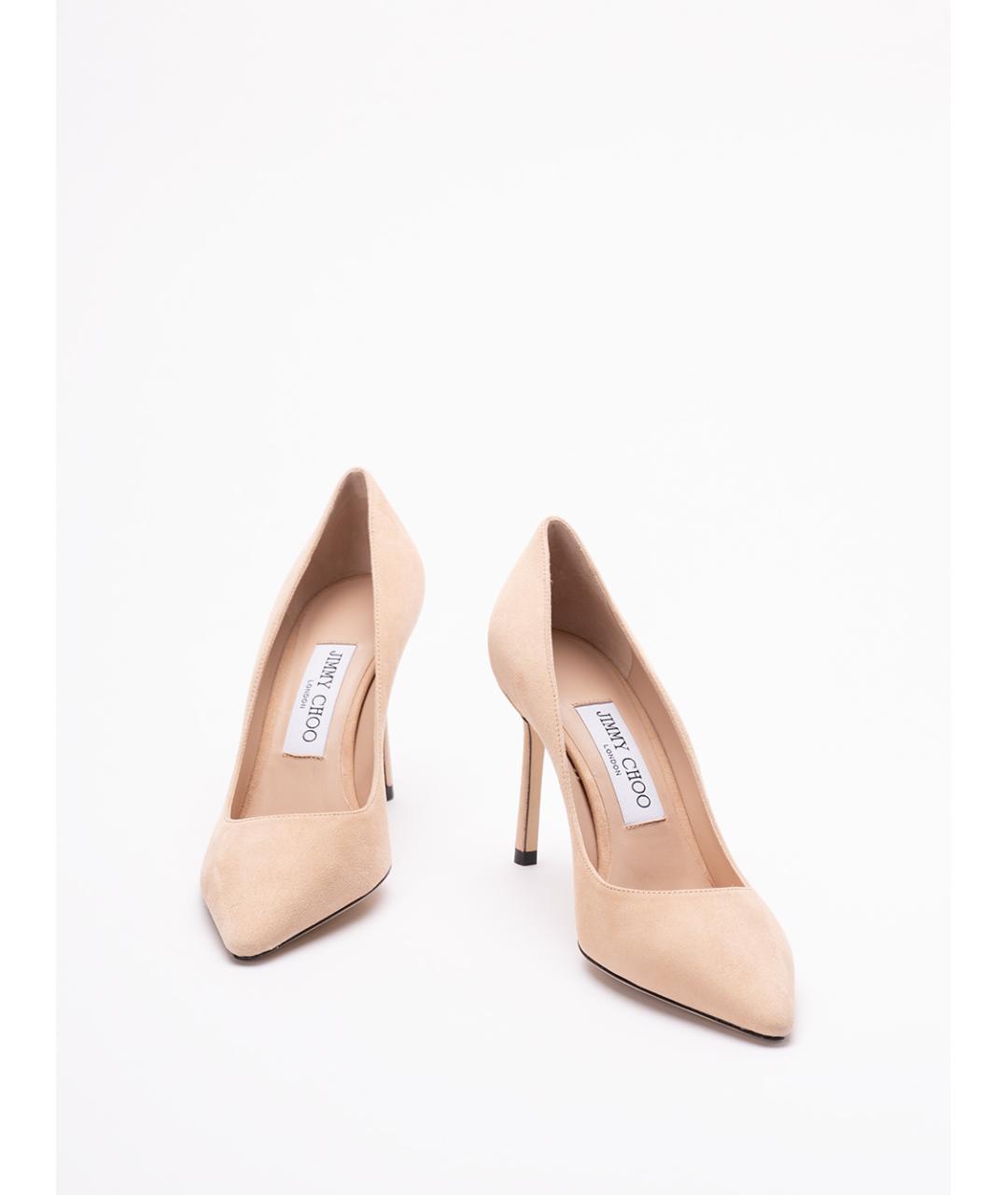 JIMMY CHOO Бежевые кожаные туфли, фото 2