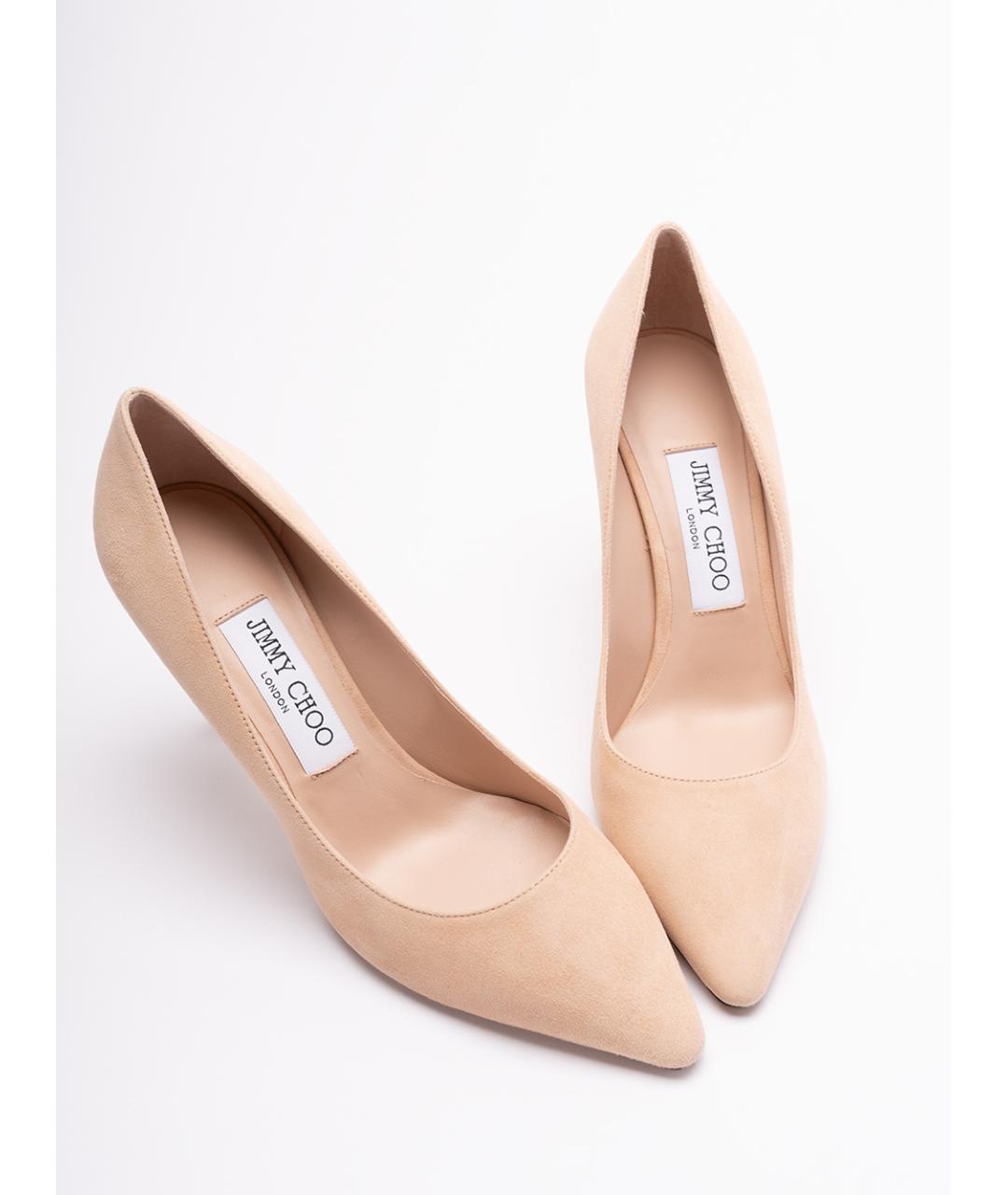 JIMMY CHOO Бежевые кожаные туфли, фото 5