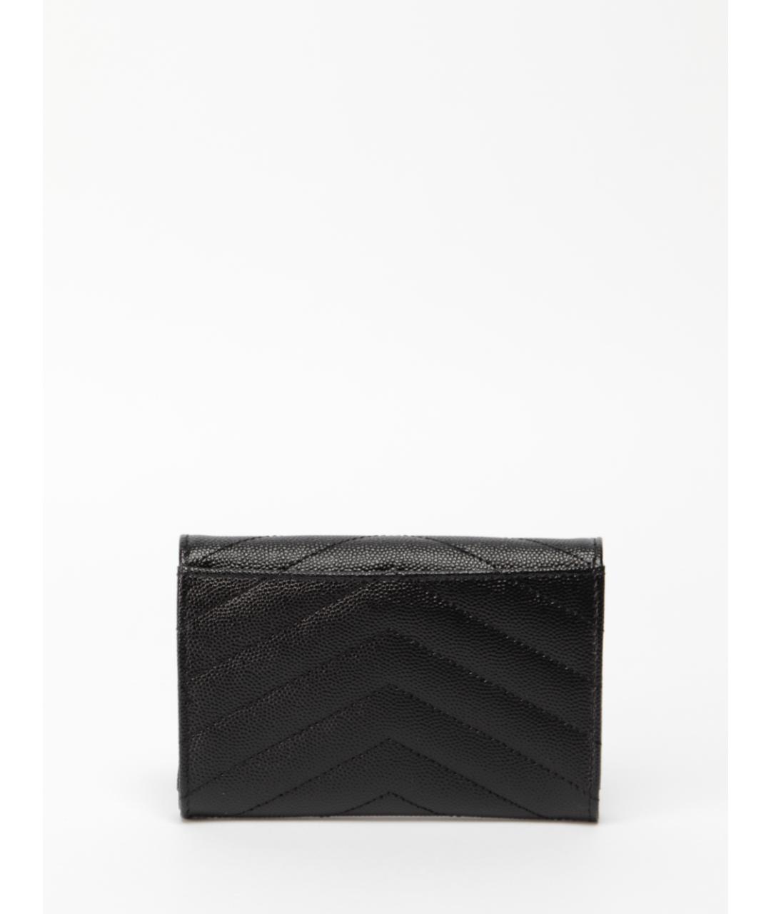 SAINT LAURENT Черный кожаный кошелек, фото 2