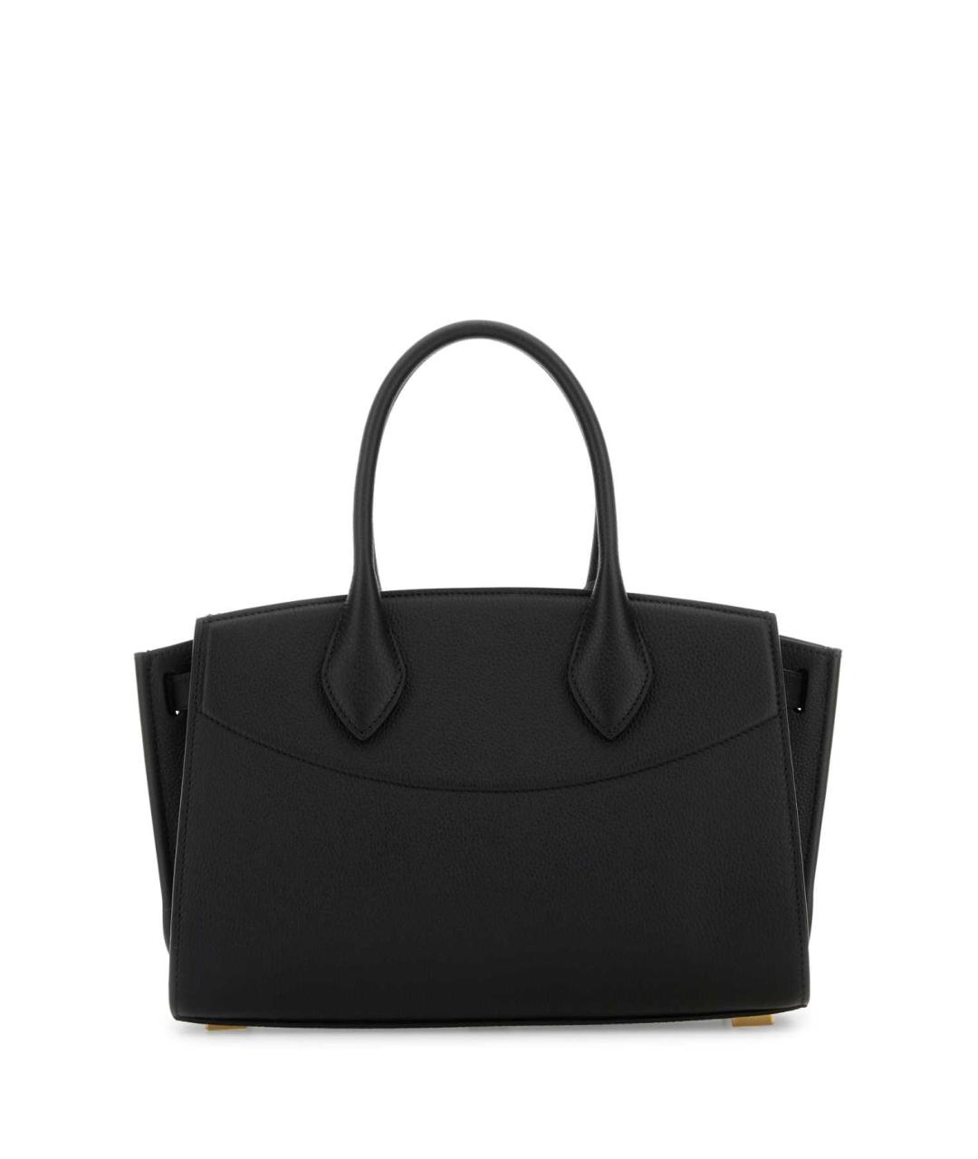 FERRAGAMO Черная кожаная сумка тоут, фото 3