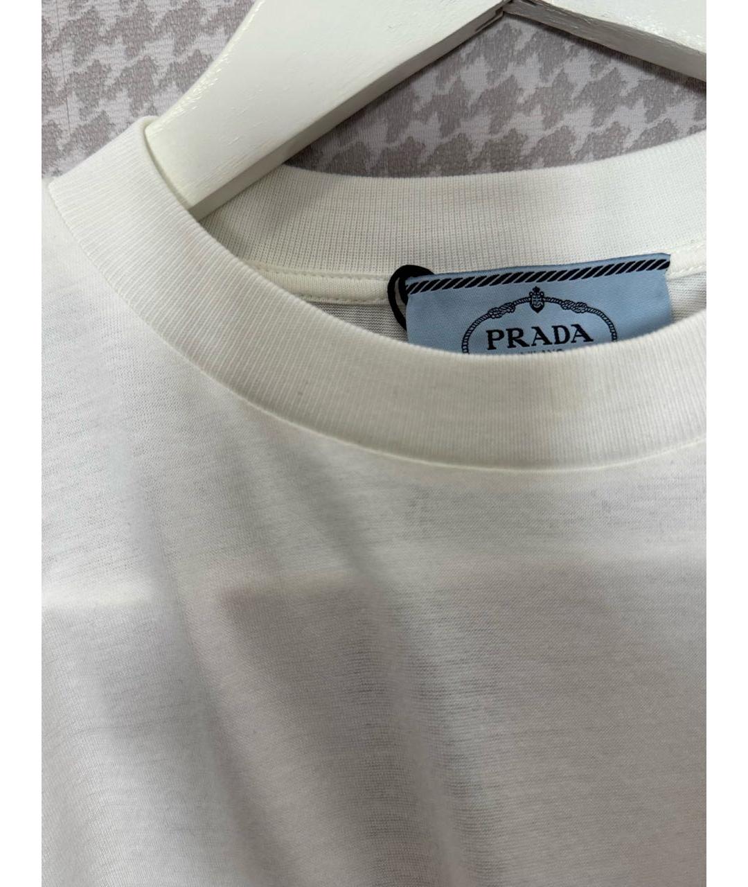 PRADA Белая хлопковая футболка, фото 4