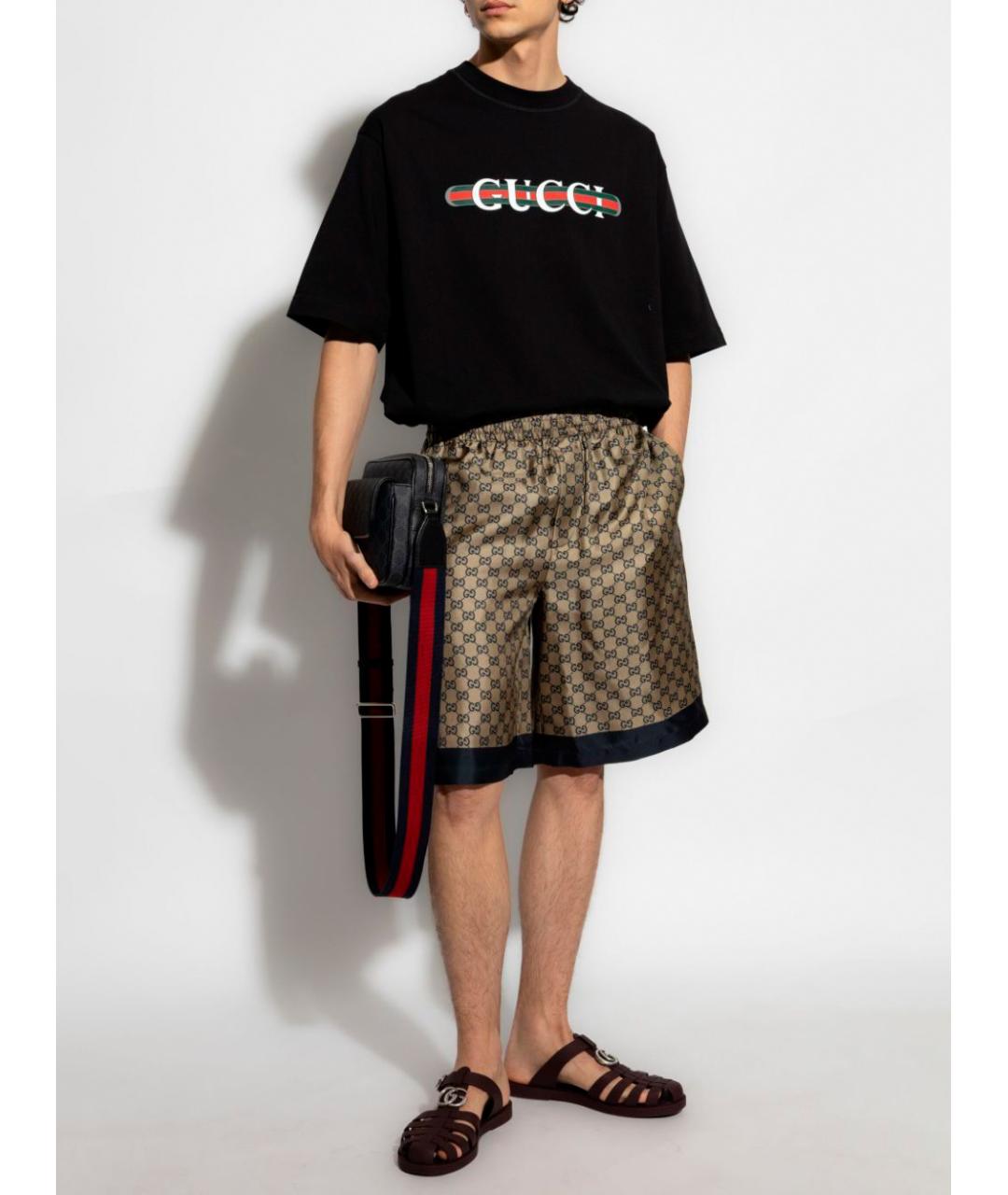 GUCCI Бежевые шелковые шорты, фото 2