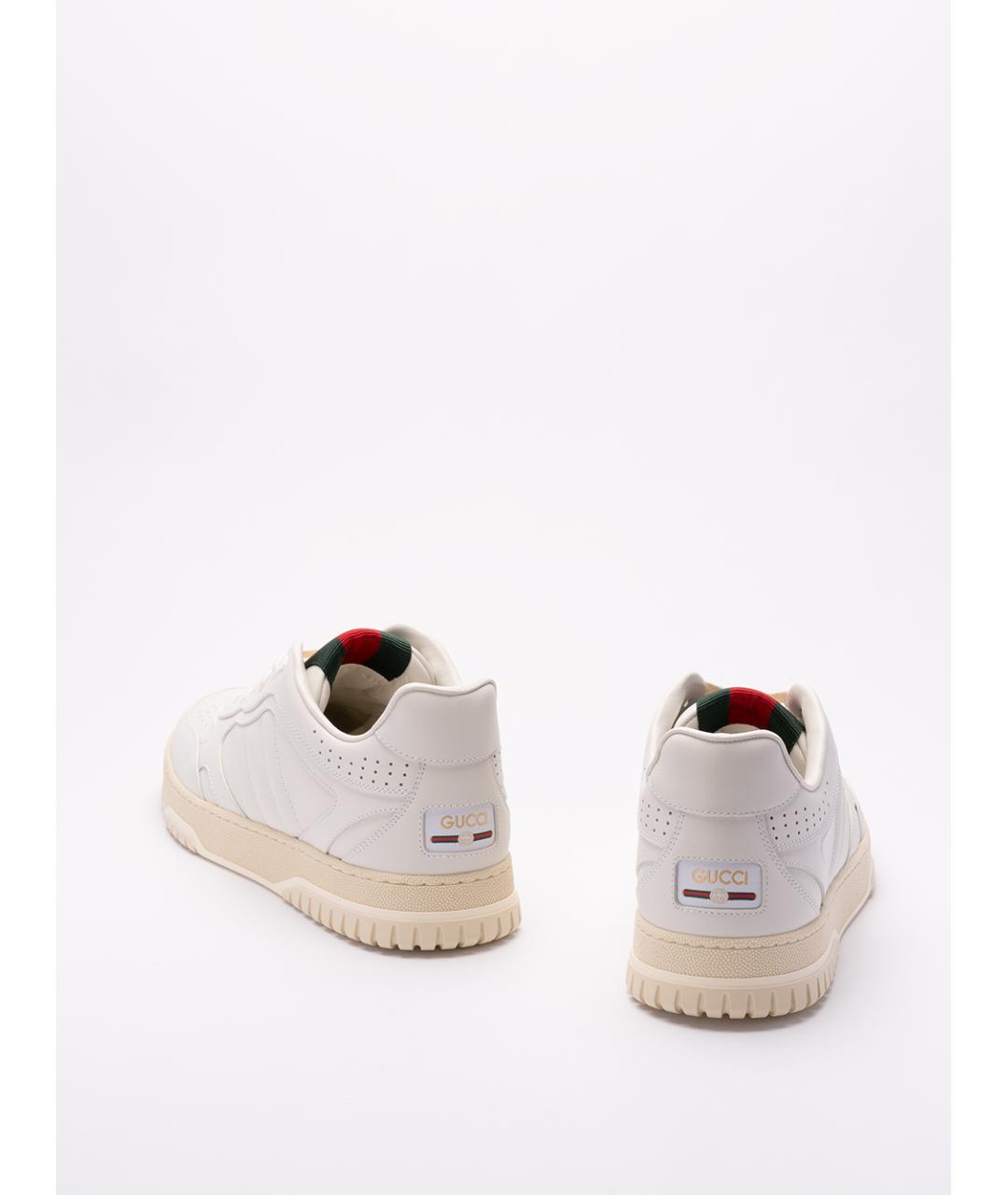 GUCCI Белые кожаные низкие кроссовки / кеды, фото 3