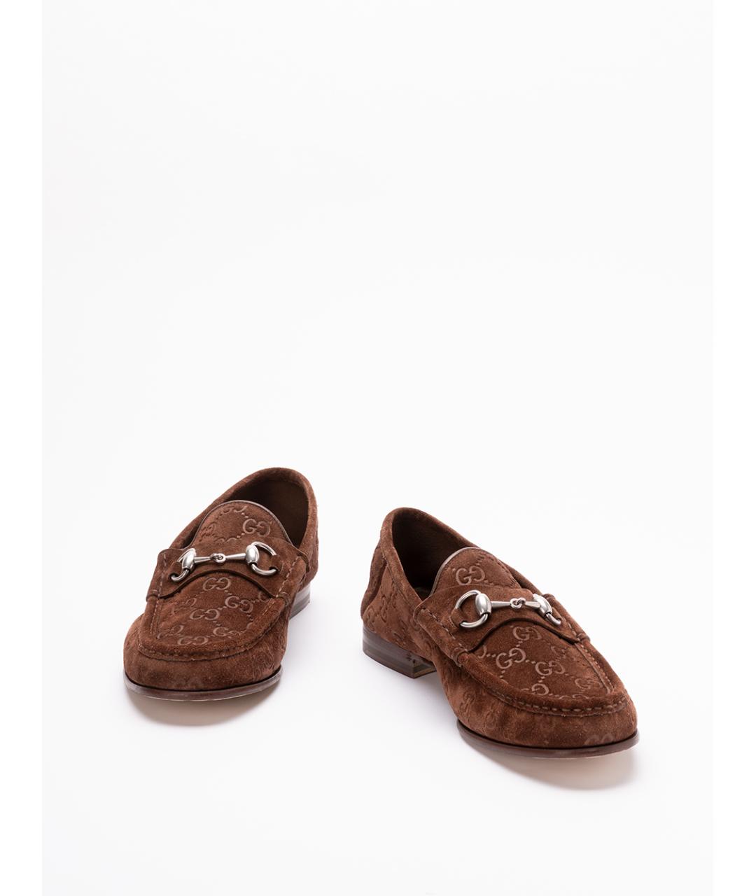 GUCCI Коричневые кожаные лоферы, фото 2