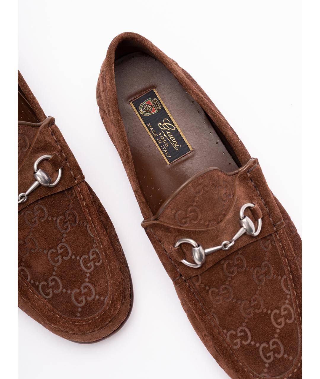 GUCCI Коричневые кожаные лоферы, фото 5