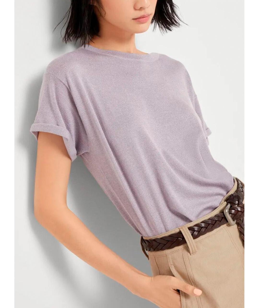 BRUNELLO CUCINELLI Фиолетовая кашемировая футболка, фото 3