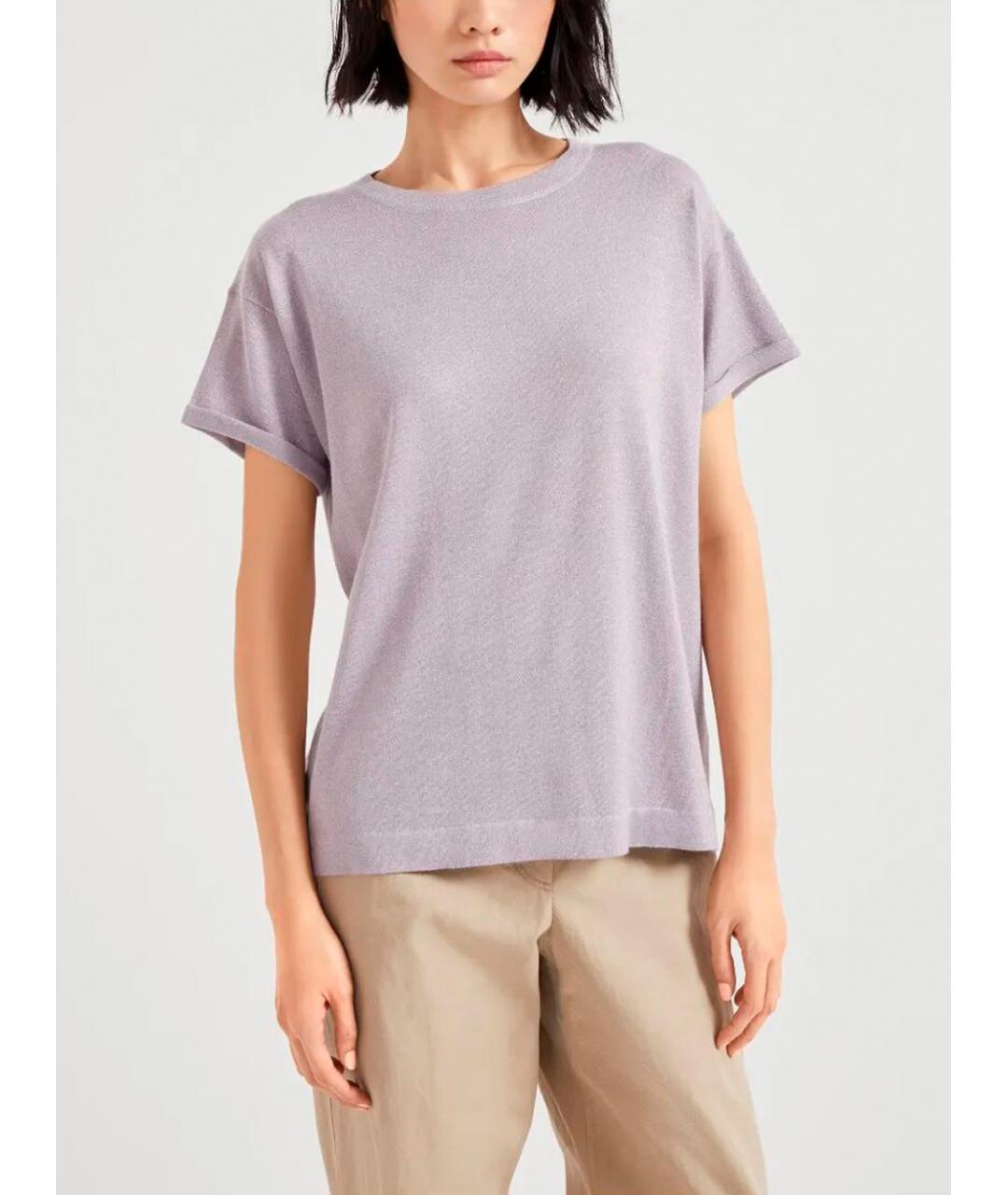 BRUNELLO CUCINELLI Фиолетовая кашемировая футболка, фото 4