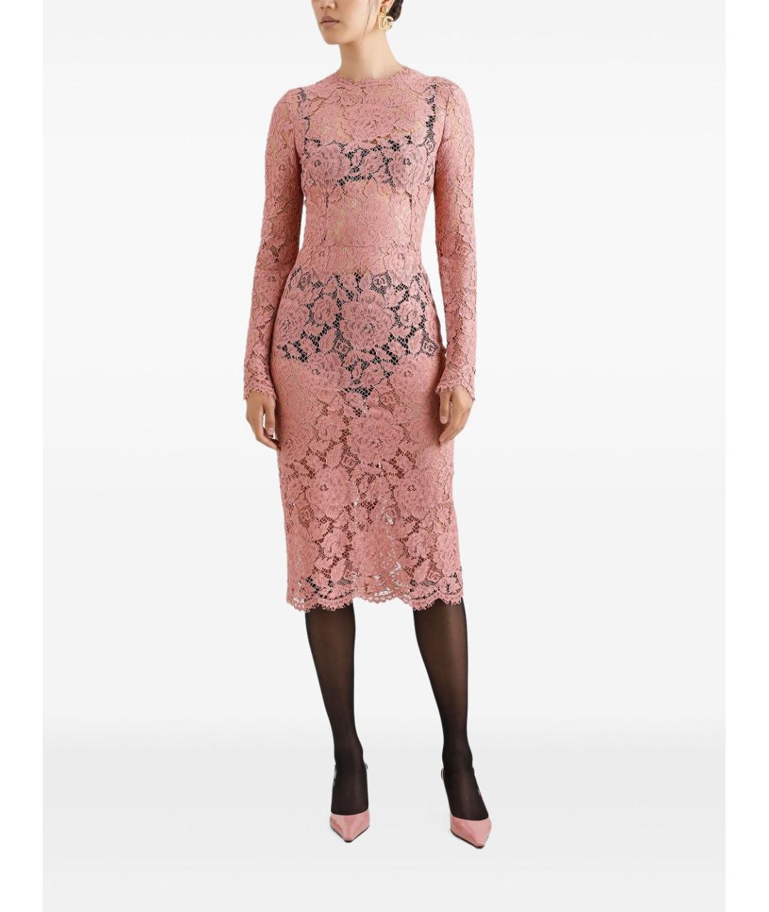 DOLCE&GABBANA Розовое вискозное вечернее платье, фото 2
