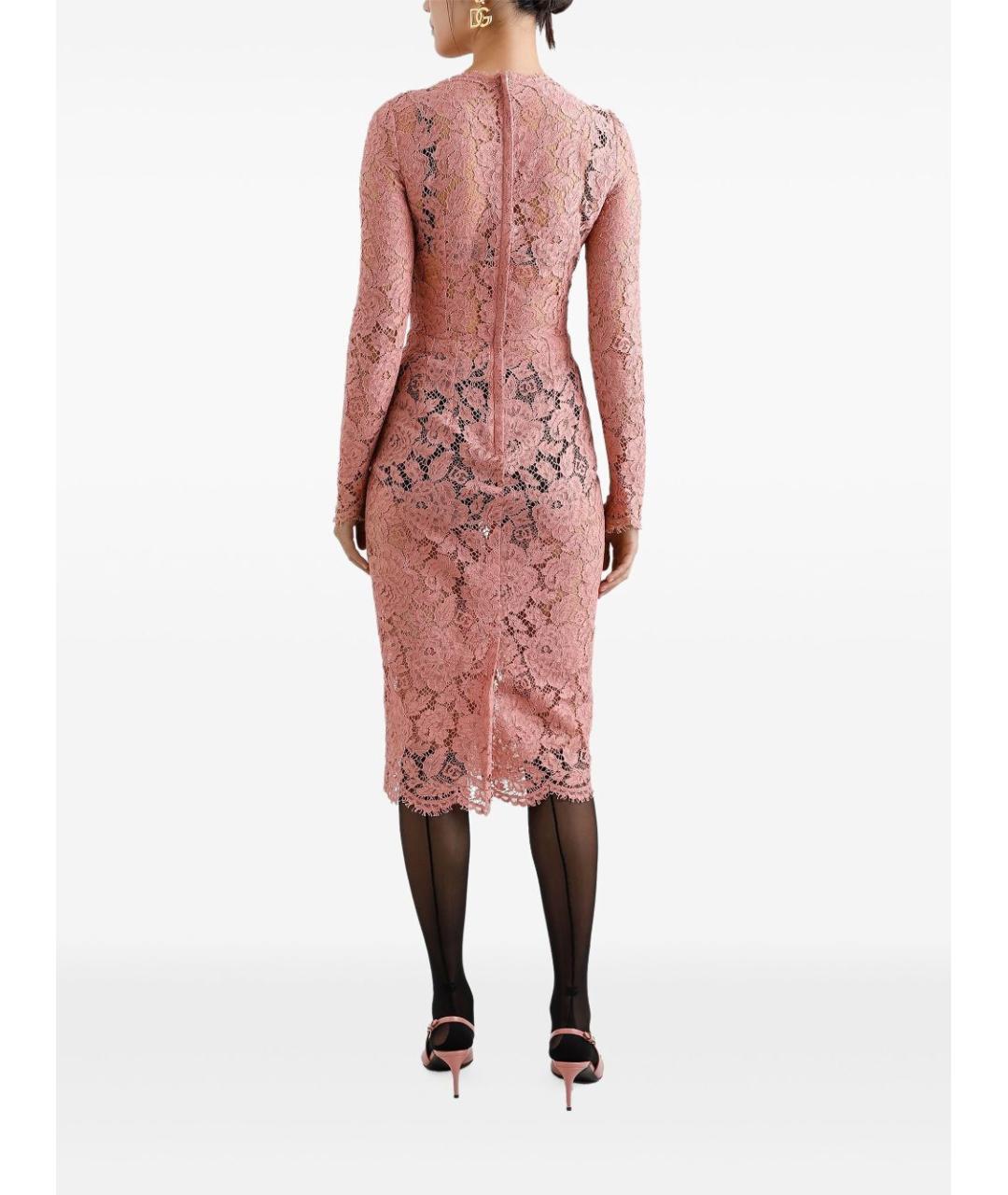 DOLCE&GABBANA Розовое вискозное вечернее платье, фото 4