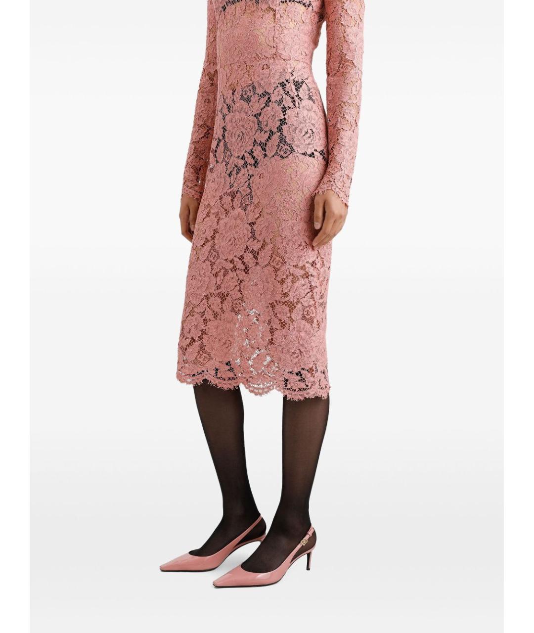 DOLCE&GABBANA Розовое вискозное вечернее платье, фото 3