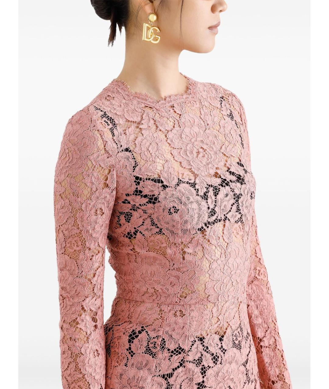 DOLCE&GABBANA Розовое вискозное вечернее платье, фото 5