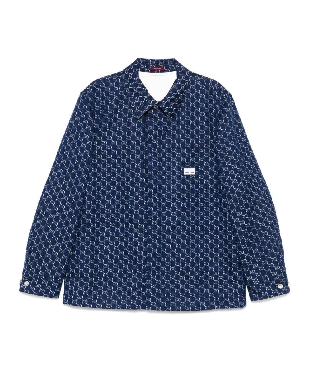 GUCCI Синяя хлопковая куртка, фото 1