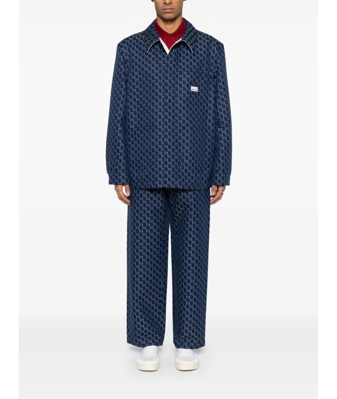 GUCCI Синяя хлопковая куртка, фото 2