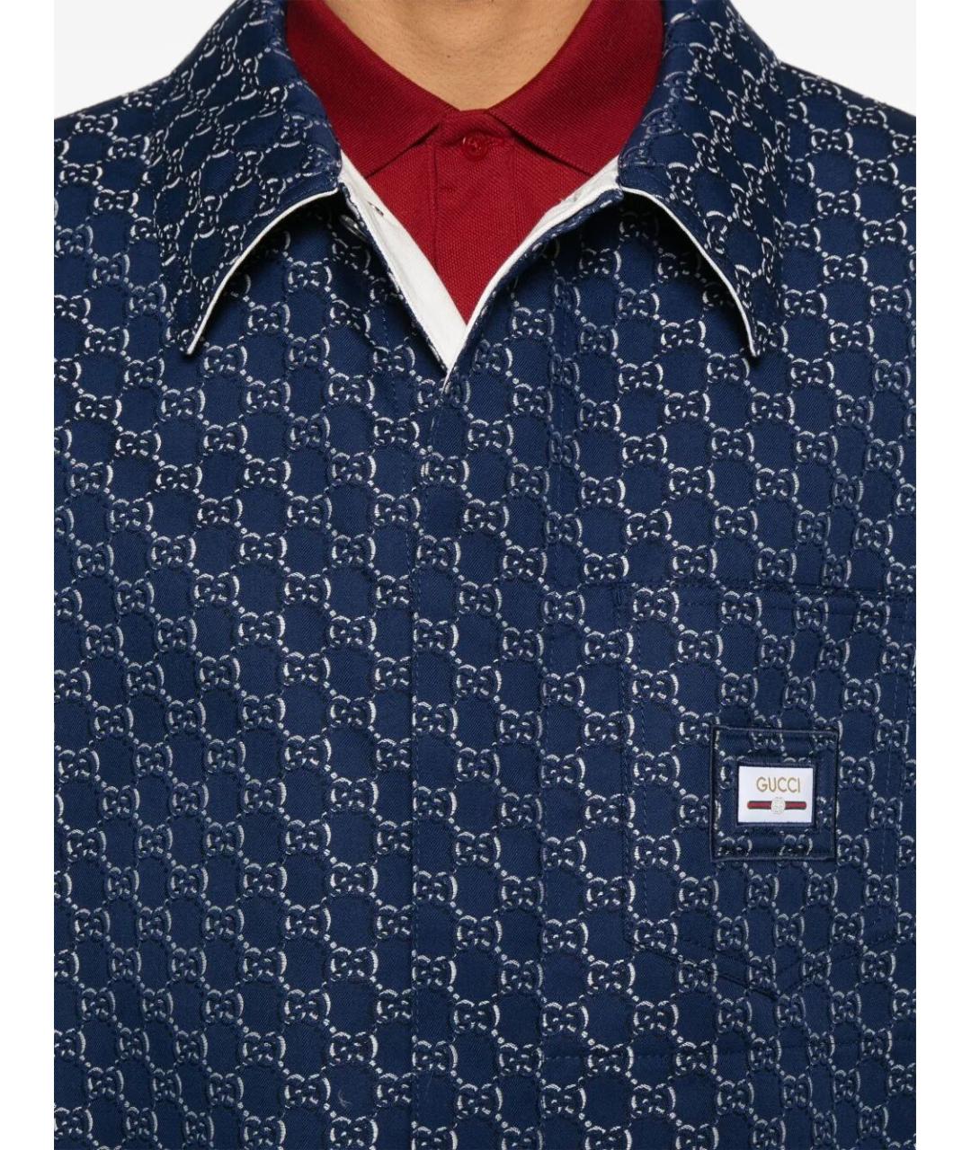 GUCCI Синяя хлопковая куртка, фото 4
