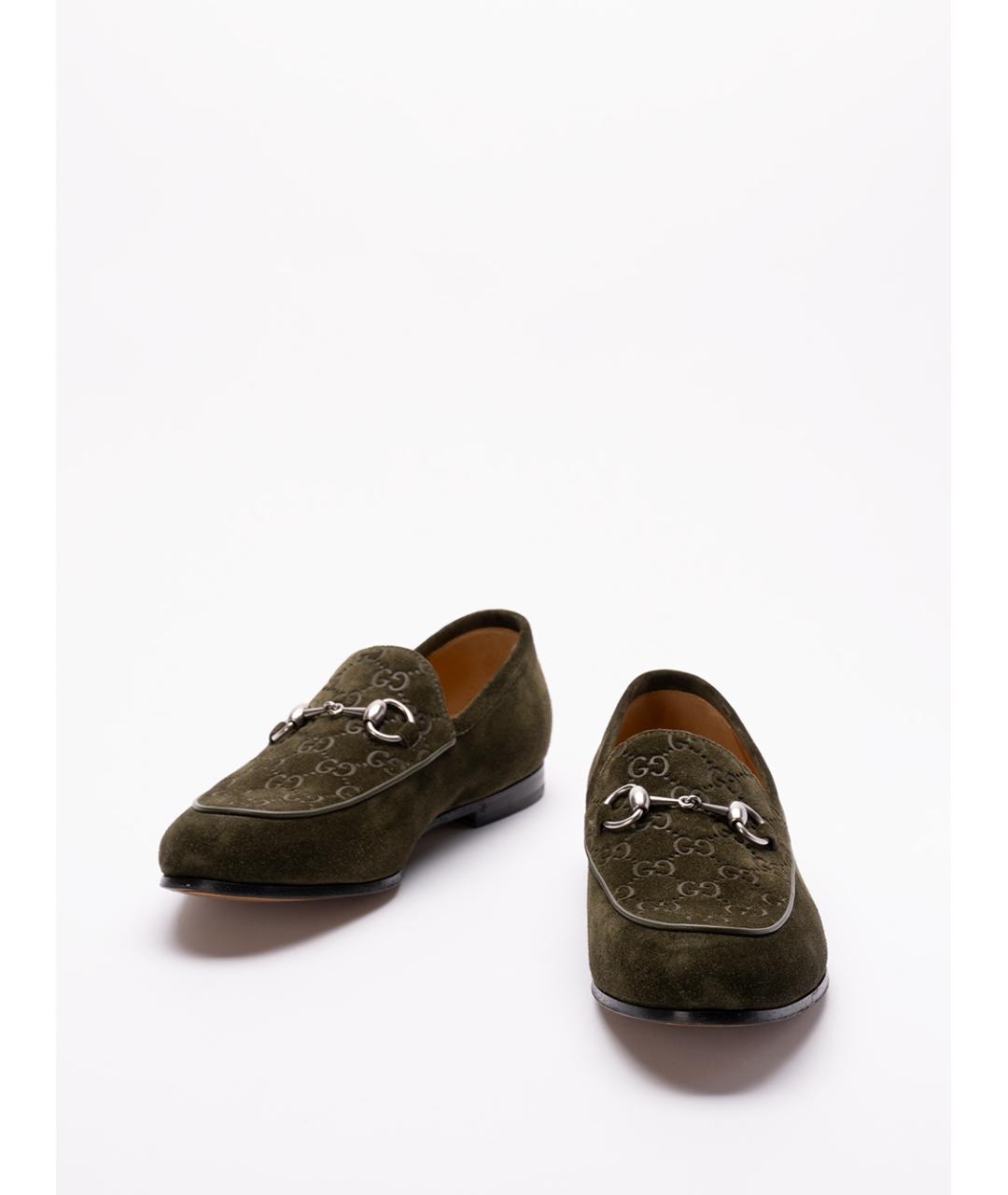 GUCCI Зеленые замшевые лоферы, фото 2