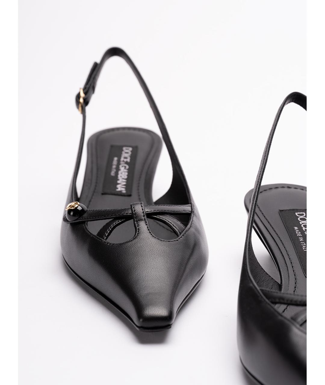 DOLCE&GABBANA Черные кожаные туфли, фото 5