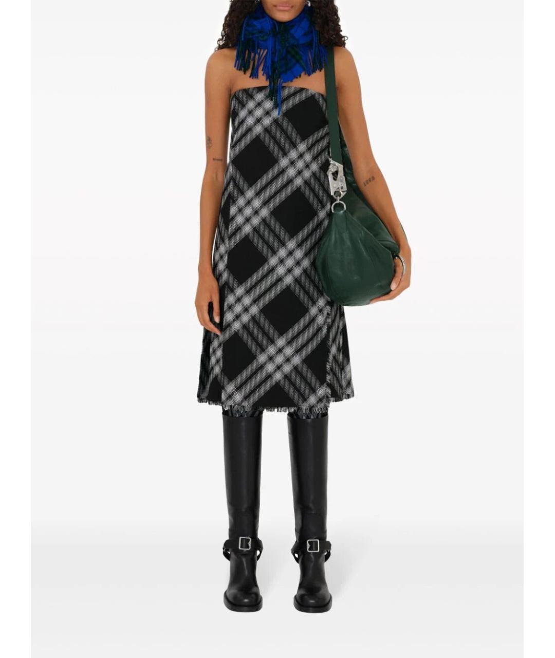 BURBERRY Серое шерстяное повседневное платье, фото 3