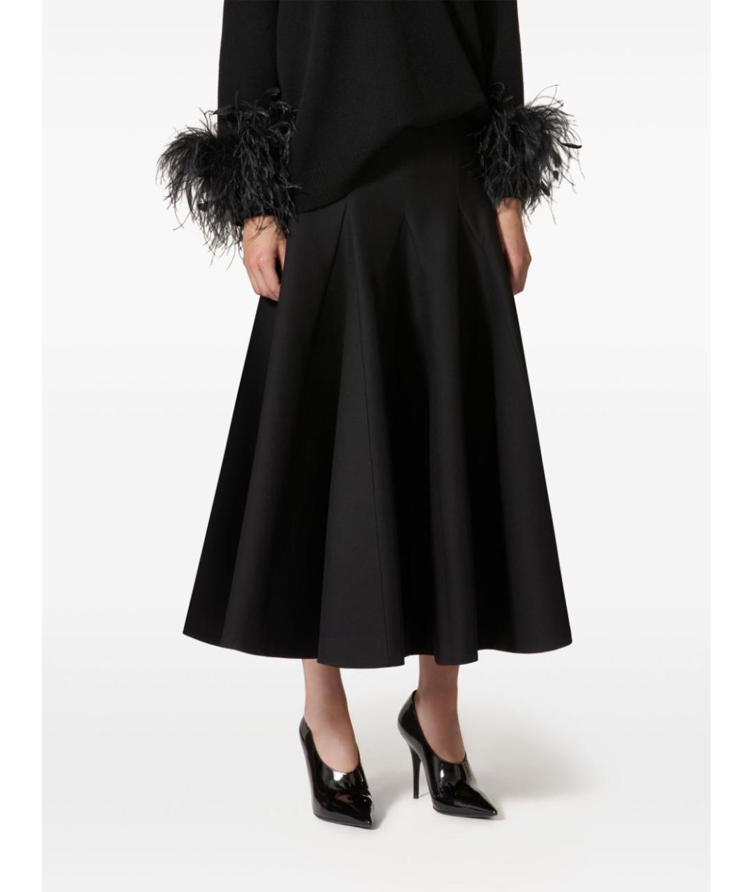 VALENTINO Черная шерстяная юбка миди, фото 4