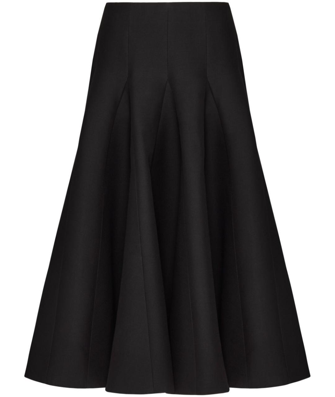 VALENTINO Черная шерстяная юбка миди, фото 1