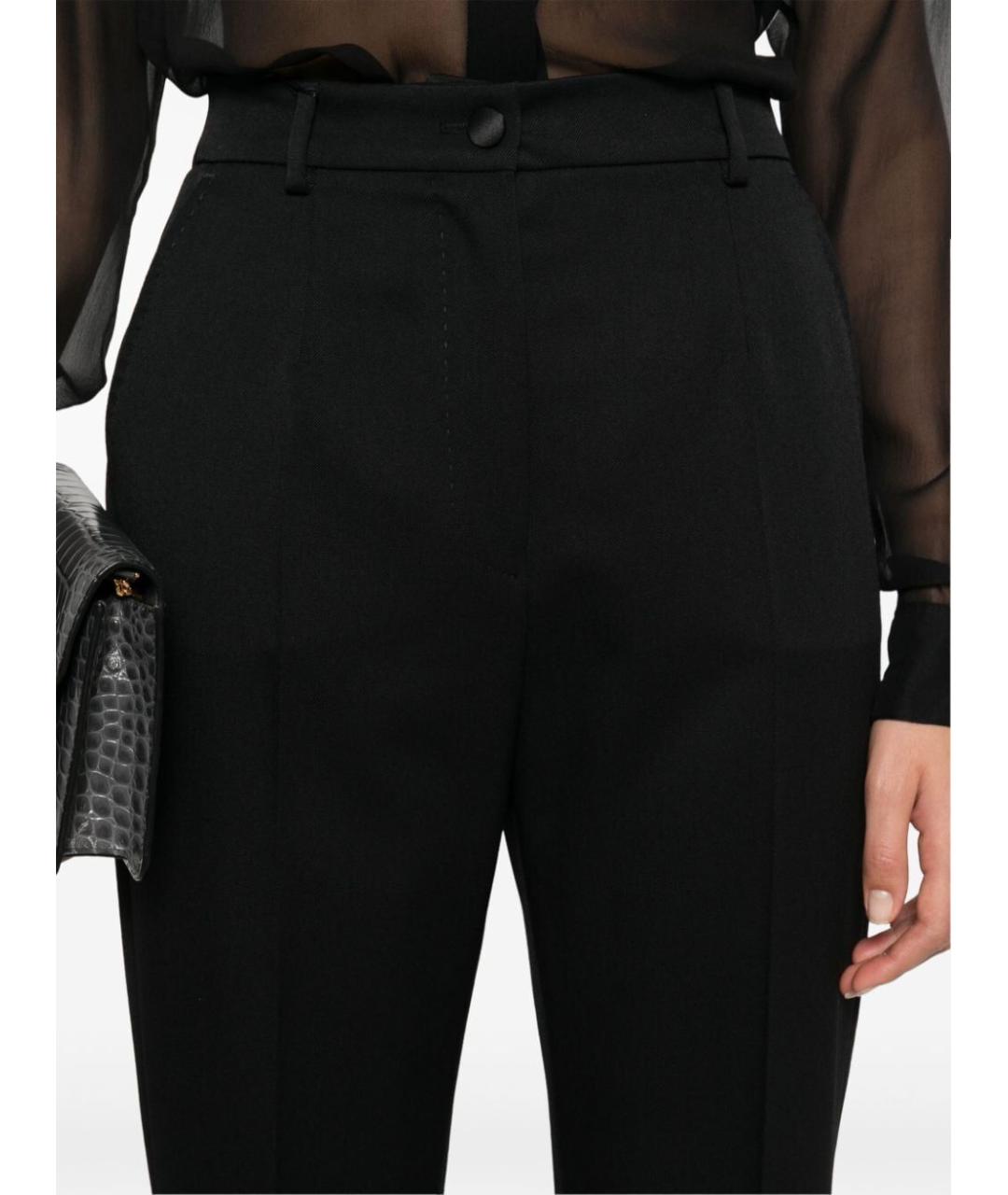 DOLCE&GABBANA Черные шерстяные брюки узкие, фото 4