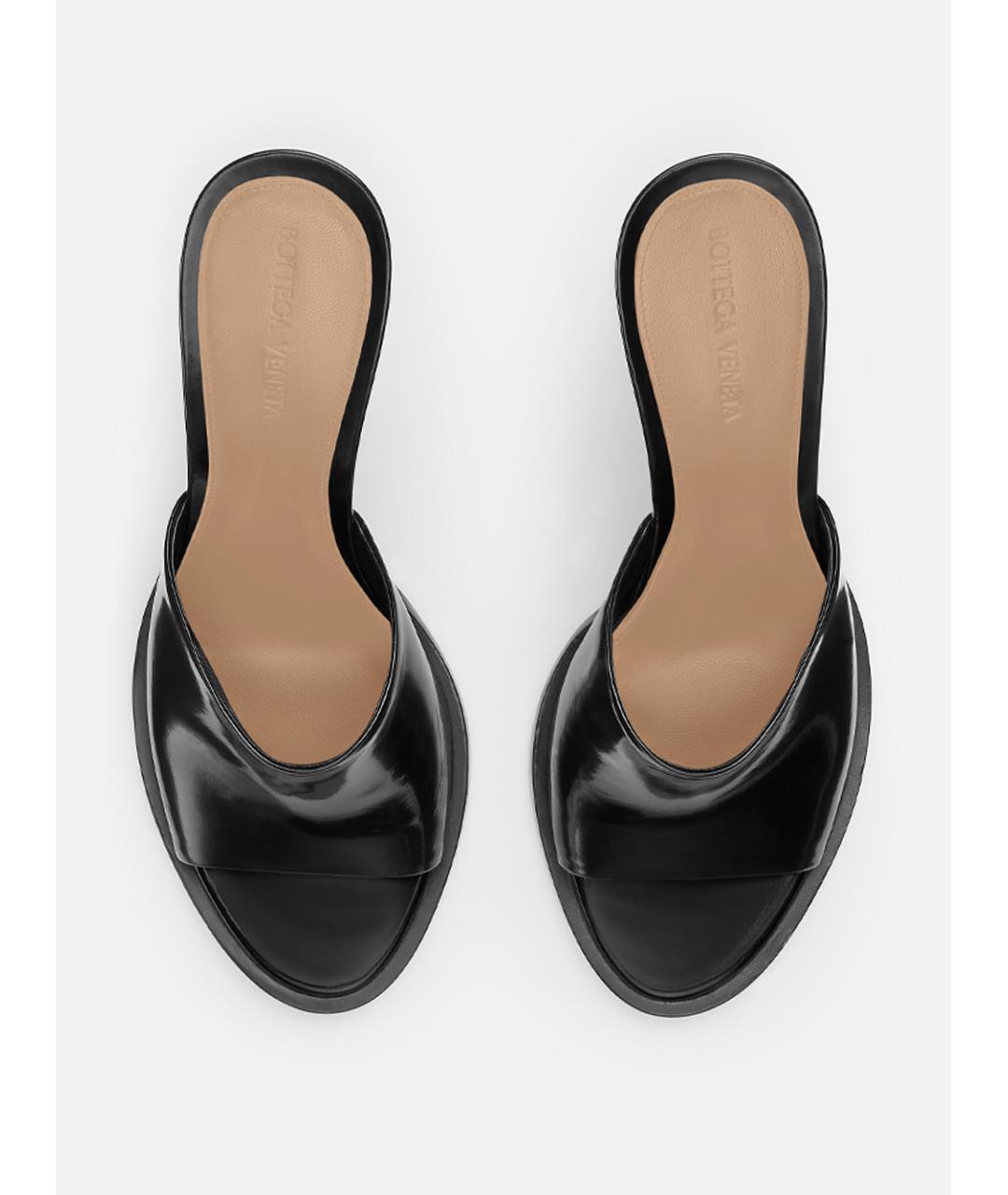 BOTTEGA VENETA Черные мюли из лакированной кожи, фото 4
