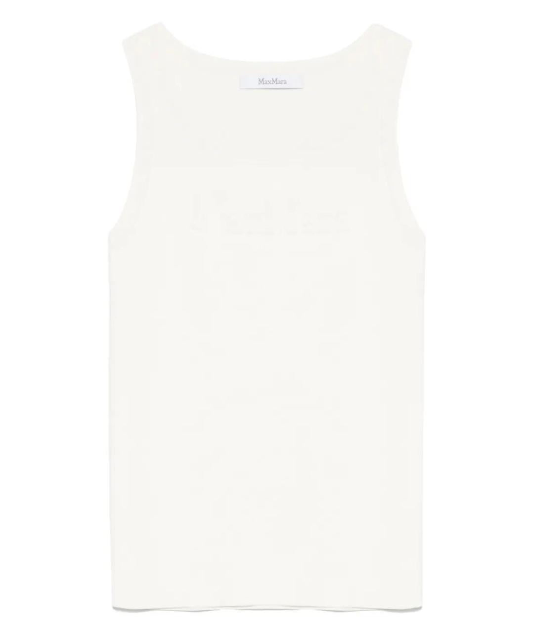 MAX MARA Белая вискозная майка, фото 1