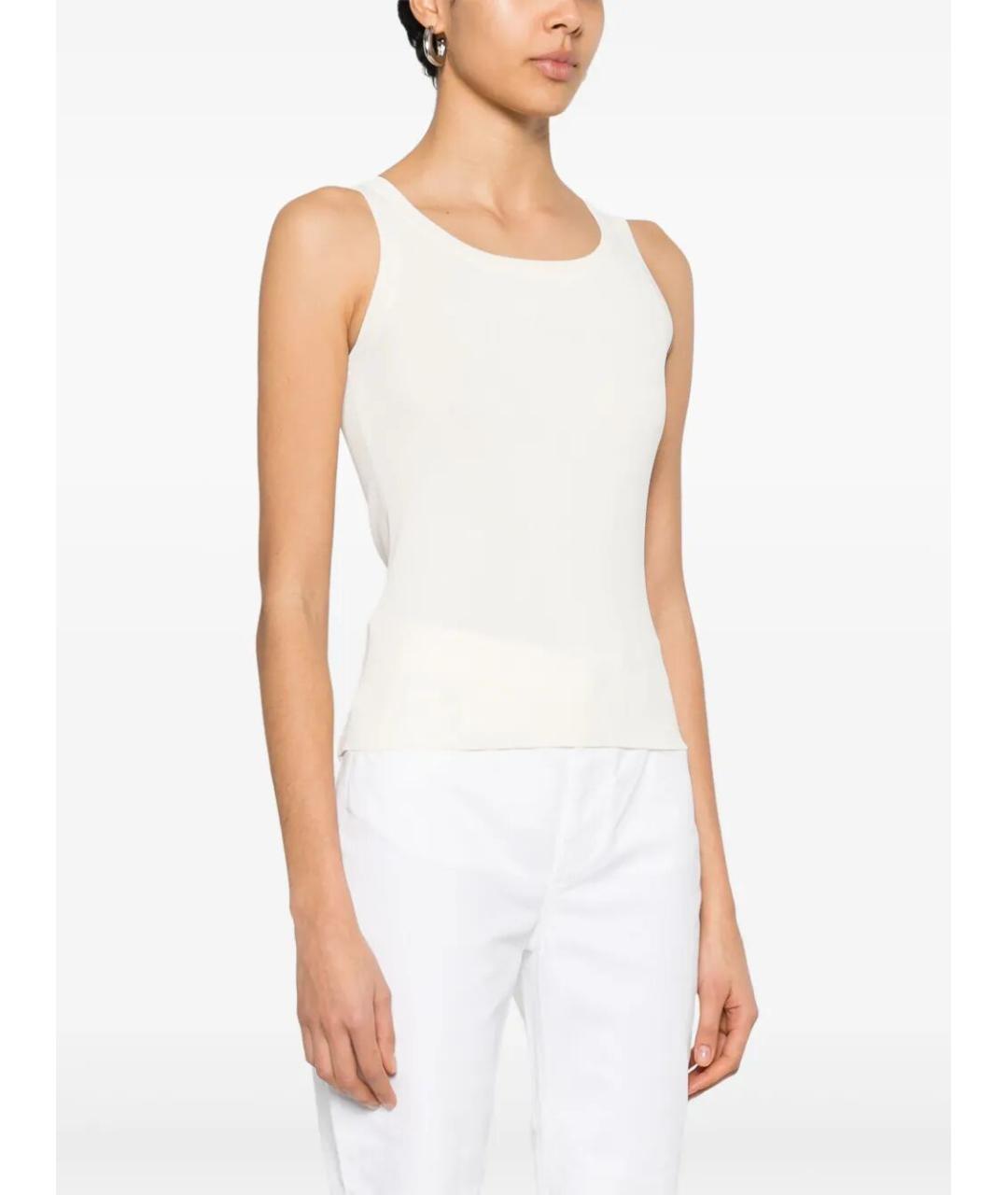 MAX MARA Белая вискозная майка, фото 3