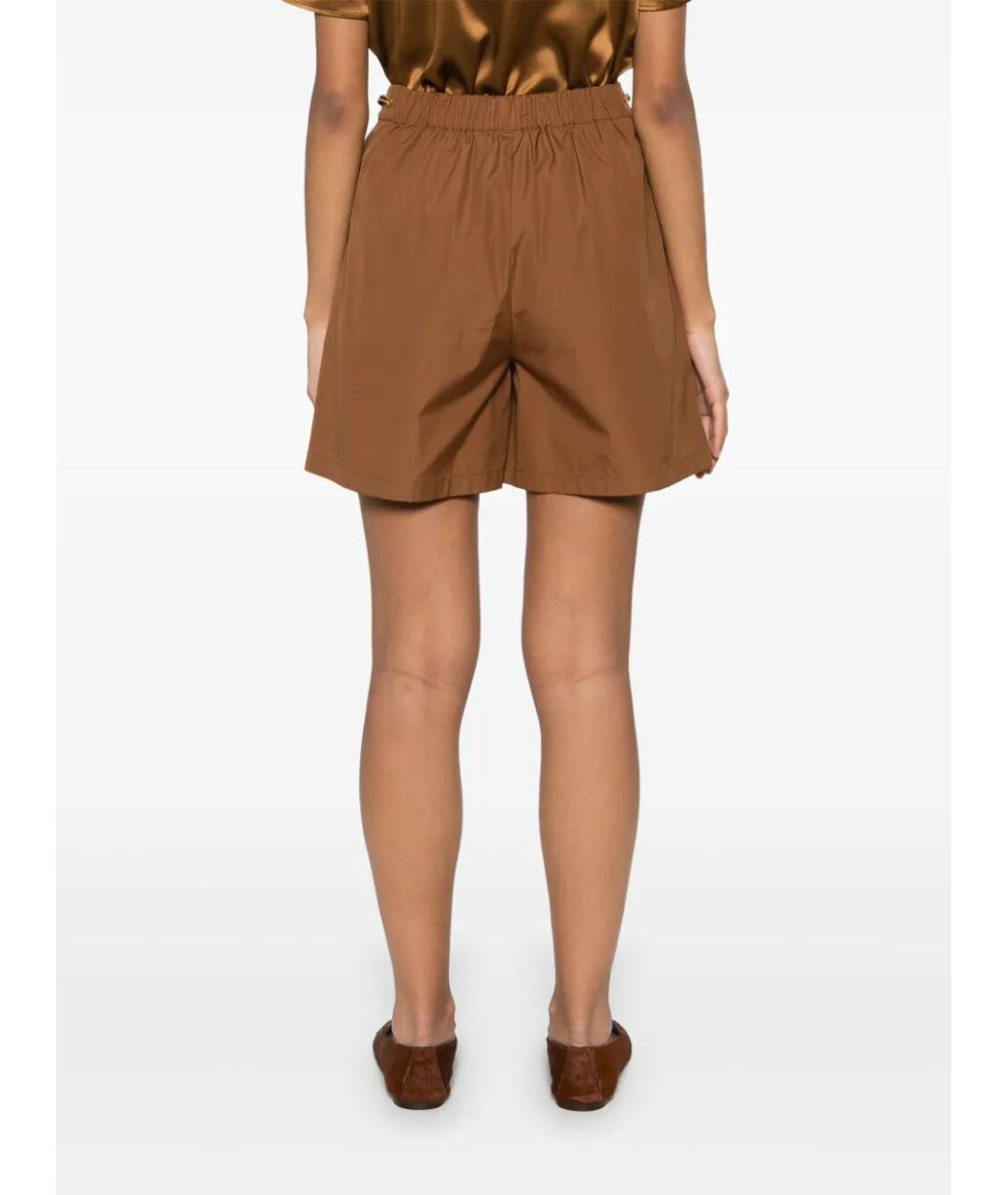 MAX MARA Коричневые хлопковые шорты, фото 5